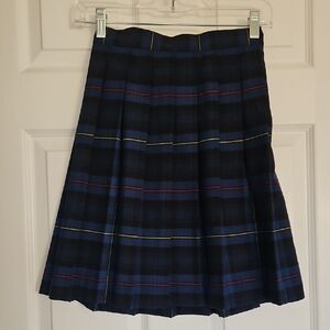 French Toast Girls Navy and Black Plaid Skirt